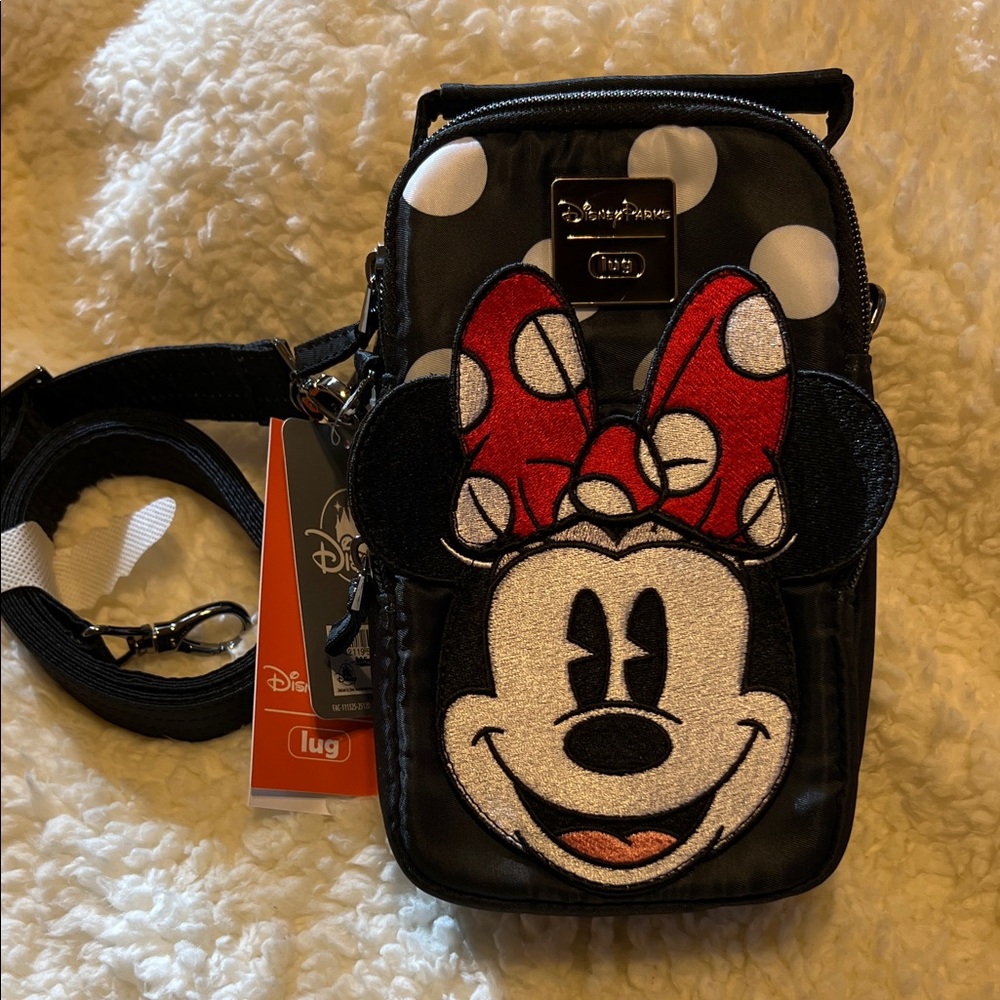 Lug NWT Disney Black Crossbody Bag with Red & White Minnie Bow